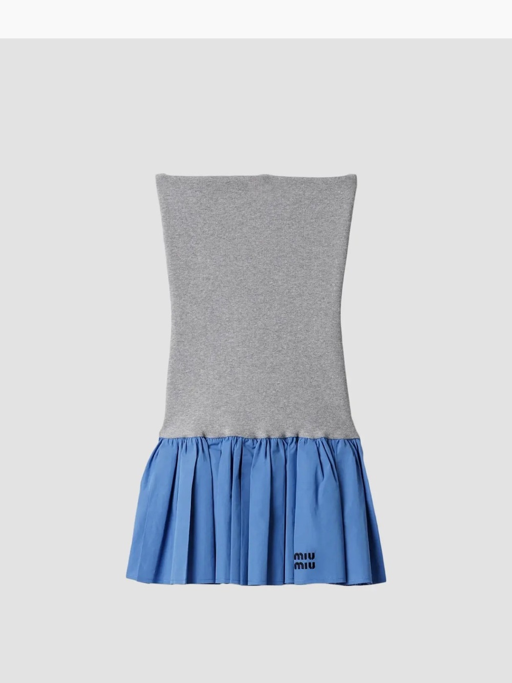 Miu Miu Poplin and Jersey Mini Skirt Size 38